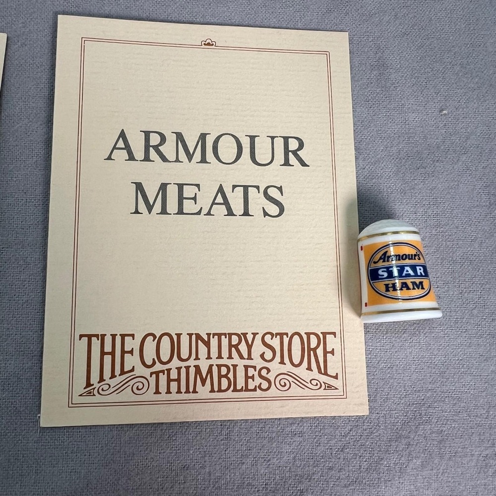 Franklin Mint Country Store Advertising Porcelain Thimbles Cards Vintage 80s Lot
